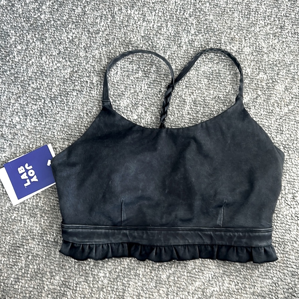 Joy Lab Navy Blue Sports Bra with Ruffle detail